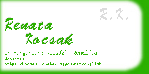 renata kocsak business card